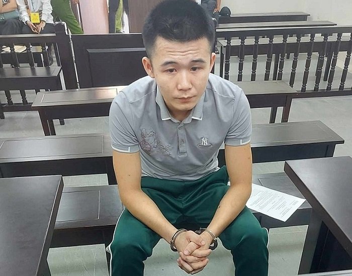 Lĩnh án chung thân vì sát hại gái bán dâm Bị cáo Hà Văn Vụ tại phiên toà xét xử vụ án.